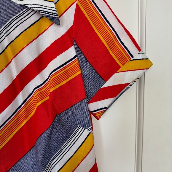 Vintage 1970s Striped Collared Blouse - Picture 3 of 5